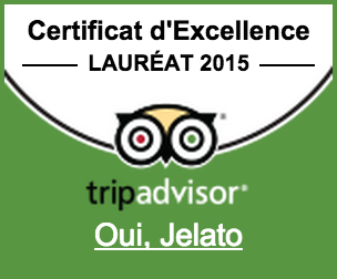 Oui, jelato - Certificat d'excellence Trip Advisor 2015 - Glacier Nice - Glace artisanale - Vieux Nice - Proche Tramway